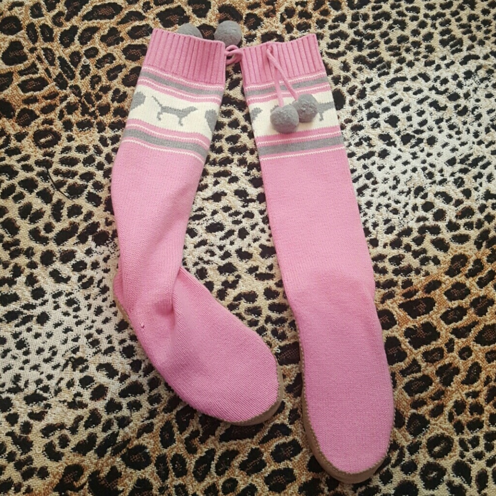 PINK slipper sock boots